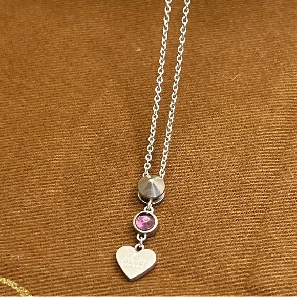 Gucci - Amethyst Trademark Heart Pendant Necklace - Picture 2 of 8